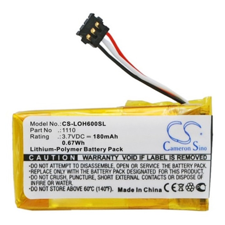 Cameron sino li-polymer akkumulátor, 3.7v, 180mAh, kompatibilis logitech 1110 kompatibilis-vel