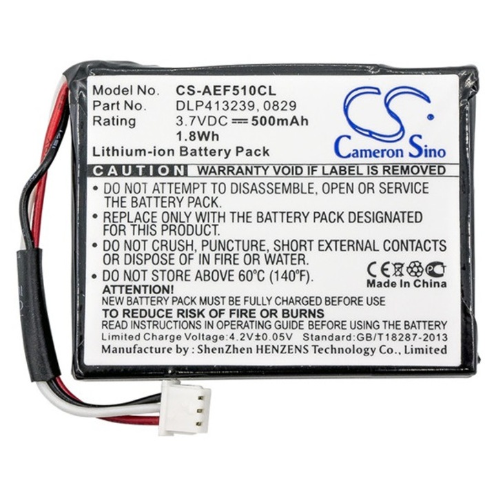 Cameron sino li-ion akkumulátor, 3.7v, 500mAh, kompatibilis aeg 0829 kompatibilis-vel