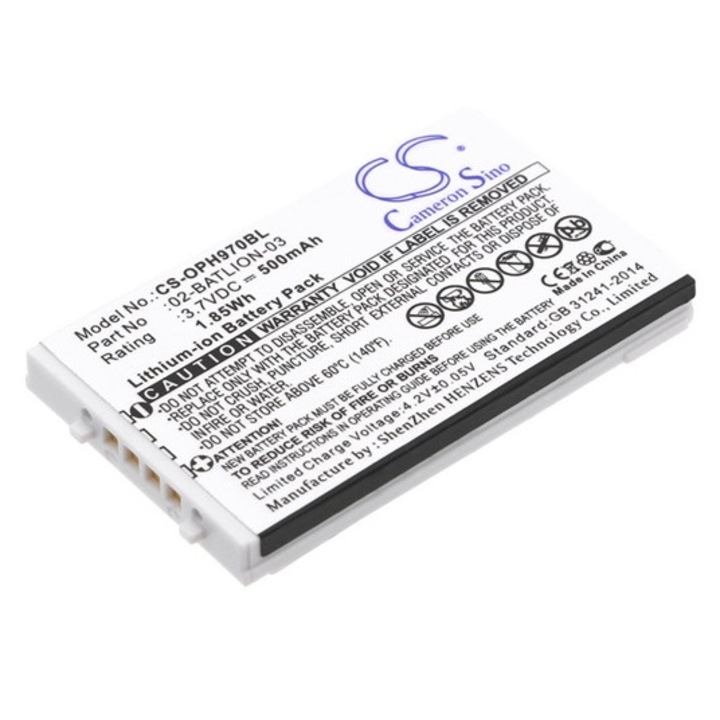Cameron sino li-ion akkumulátor, 3.7v, 500mAh, kompatibilis opticon 02-batlion-03 kompatibilis-vel