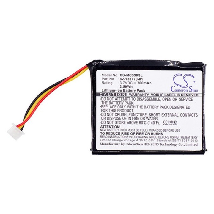 Cameron sino li-ion akkumulátor, 3.7v, 700mAh, kompatibilis zebra 82-133770-01 kompatibilis-vel