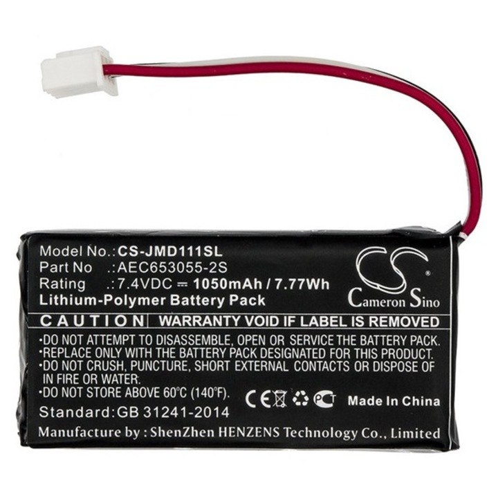 Cameron sino li-polymer akkumulátor, 7.4v, 1050mAh, kompatibilis jbl aec653055-2s kompatibilis-vel