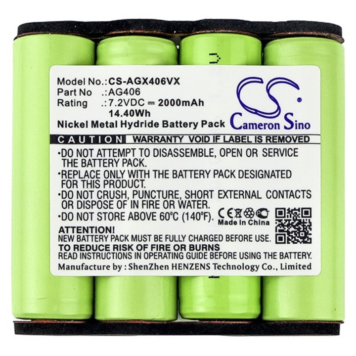 Cameron sino ni-mh akkumulátor, 7.2v, 2000mAh, kompatibilis aeg 90005510600 kompatibilis-vel