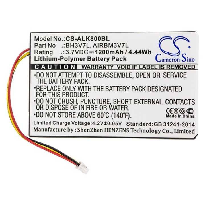 Cameron sino li-polymer akkumulátor, 3.7v, 1200mAh, kompatibilis autec airbm3v7l kompatibilis-vel