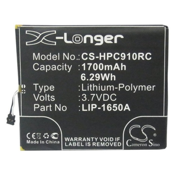 Cameron sino li-polymer akkumulátor, 3.7v, 1700mAh, kompatibilis clear lip-1650a kompatibilis-vel