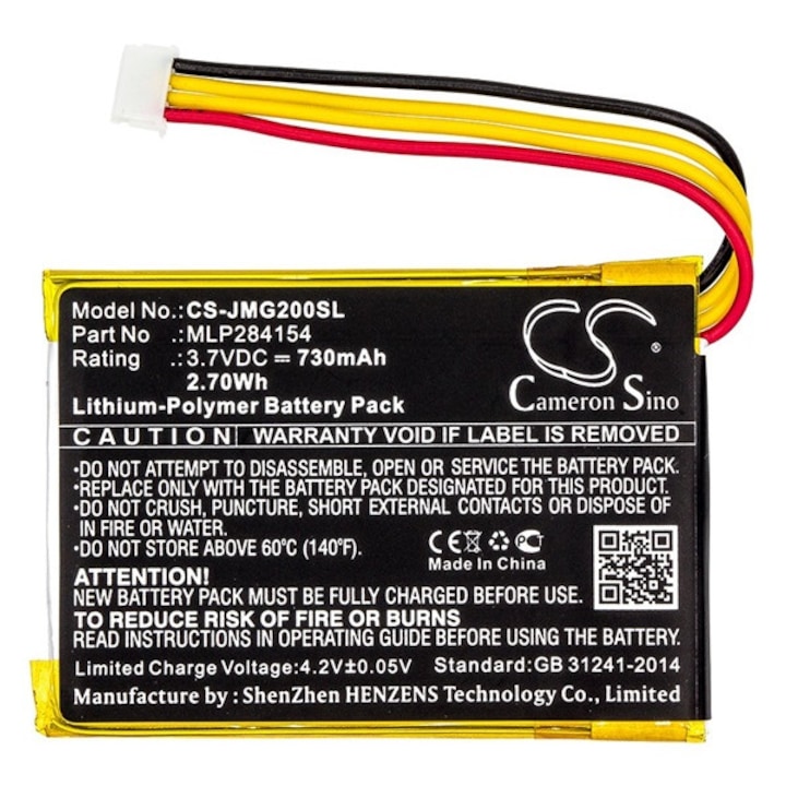 Cameron sino li-polymer akkumulátor, 3.7v, 730mAh, kompatibilis jbl go2, mlp284154 kompatibilis-vel
