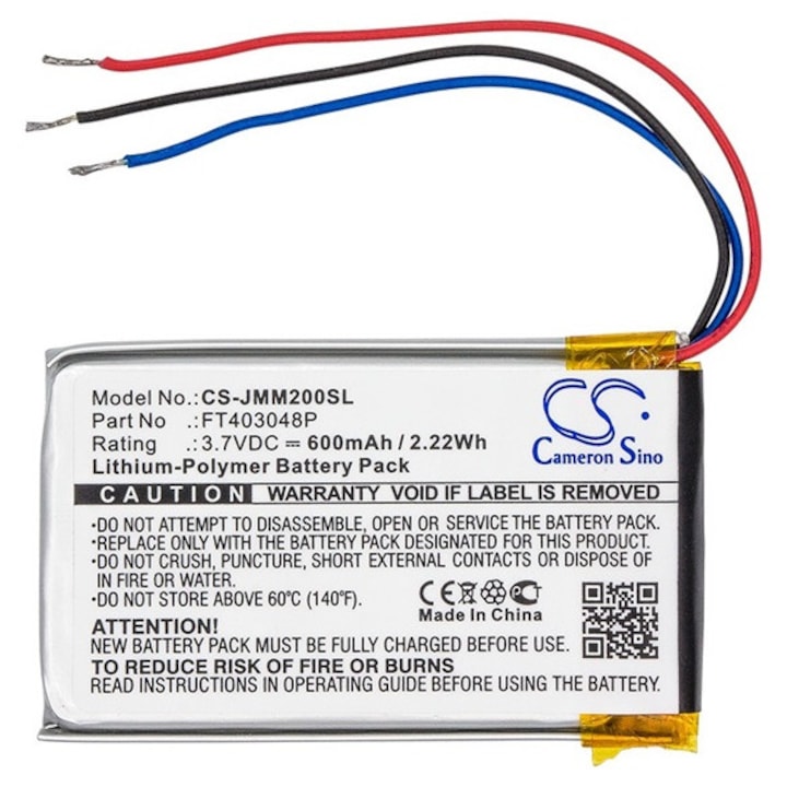Cameron sino li-polymer akkumulátor, 3.7v, 600mAh, kompatibilis jbl ft403048p kompatibilis-vel