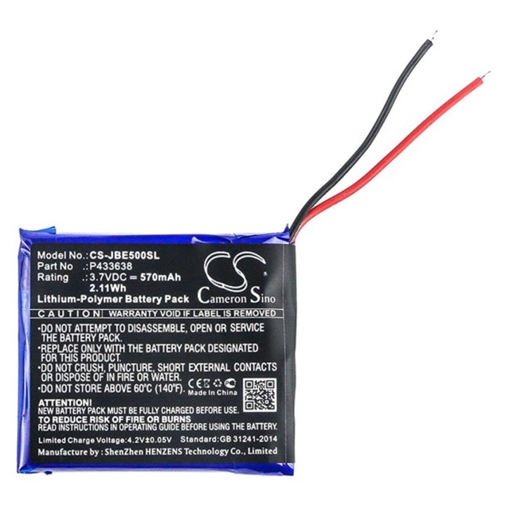 Cameron sino li-polymer akkumulátor, 3.7v, 570mAh, kompatibilis jbl p433638 kompatibilis-vel