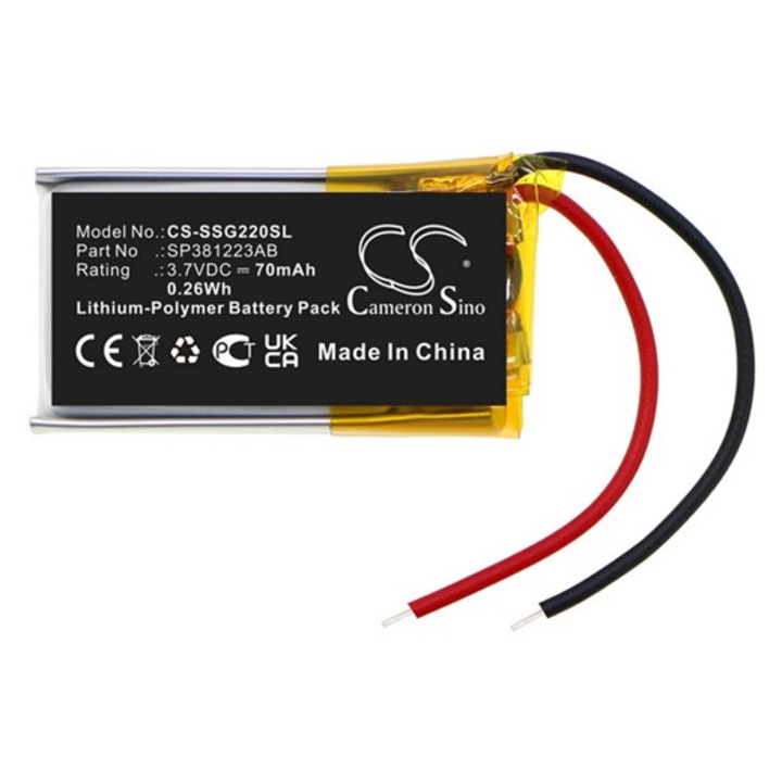 Cameron sino li-polymer akkumulátor, 3.7v, 70mAh, kompatibilis samsung sp381223ab -vel