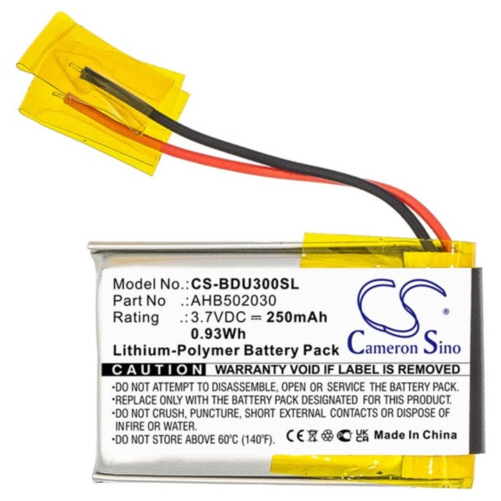 Cameron sino li-polymer akkumulátor, 3.7v, 250mAh, kompatibilis bosch ahb502030 -vel