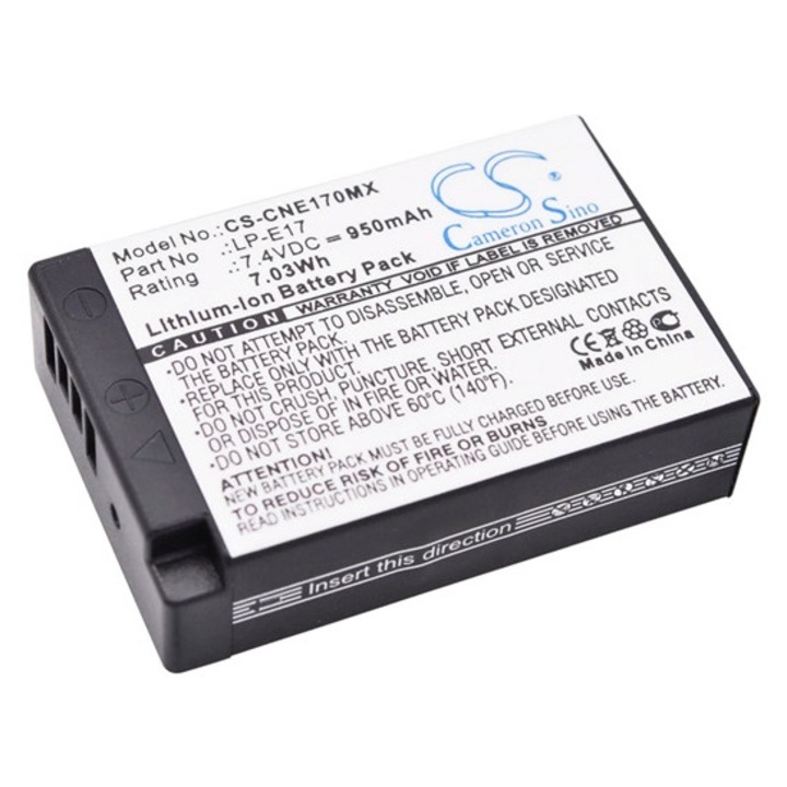 Cameron sino li-ion akkumulátor, 7.4v, 950mAh, kompatibilis canon lp-e17 -vel
