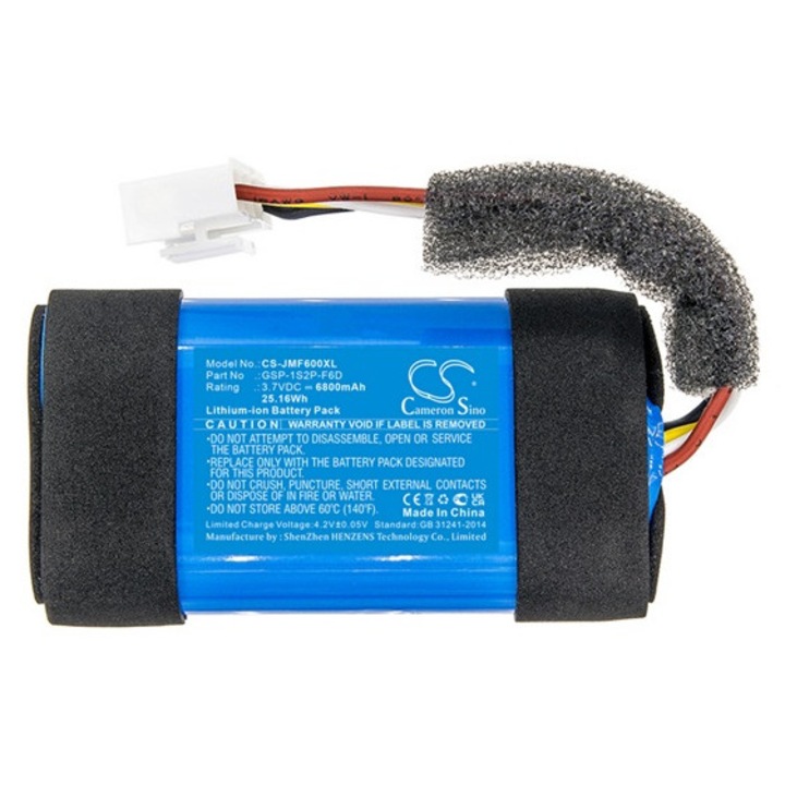 Cameron sino li-ion akkumulátor, 3.7v, 6800mAh, kompatibilis jbl gsp-1s2p-f6d kék-vel