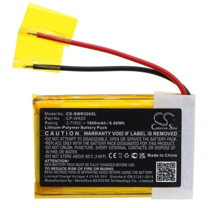 Cameron sino li-polymer akkumulátor, 3.7v, 1800mAh, kompatibilis simrad cp-wr20 -vel