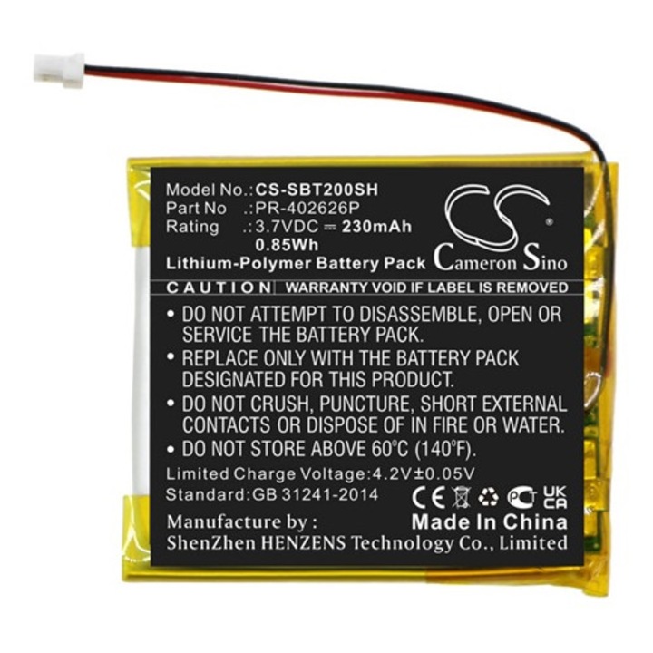 Cameron sino li-polymer akkumulátor, 3.7v, 230mAh, kompatibilis suunto pr-402626p -vel
