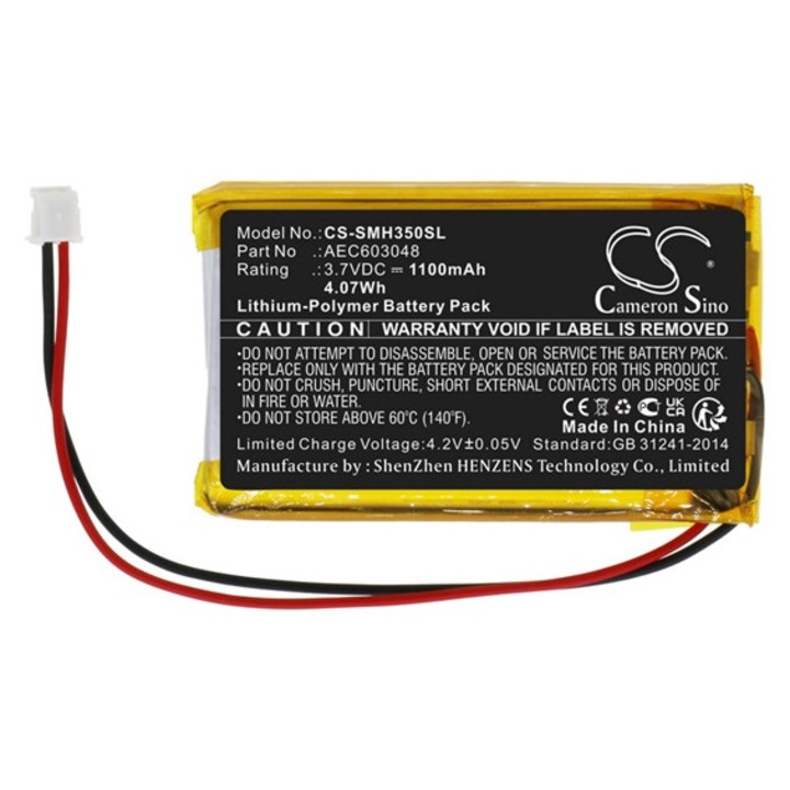 Cameron sino li-polymer akkumulátor, 3.7v, 1100mAh, kompatibilis simrad aec603048 -vel