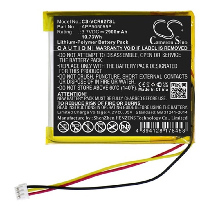 Cameron sino li-polymer akkumulátor, 3.7v, 2900mAh, kompatibilis venturecraft app905055p -vel
