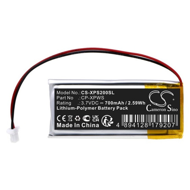 Cameron sino li-polymer akkumulátor, 3.7v, 700mAh, kompatibilis xp deus cp-xpws -vel