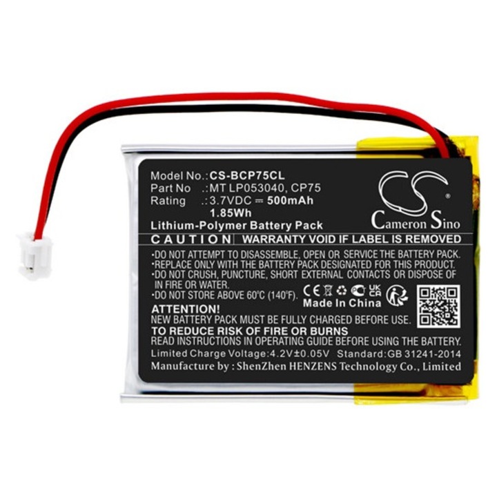 Cameron sino li-polymer akkumulátor, 3.7v, 500mAh, kompatibilis uniross cp75 -vel
