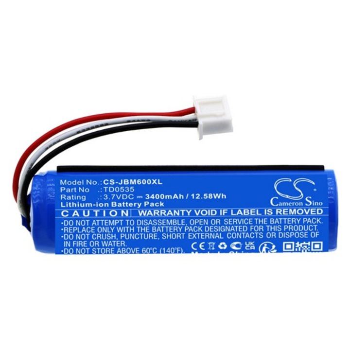 Cameron sino li-ion akkumulátor, 3.7v, 3400mAh, kompatibilis jbl td0535 kék-vel