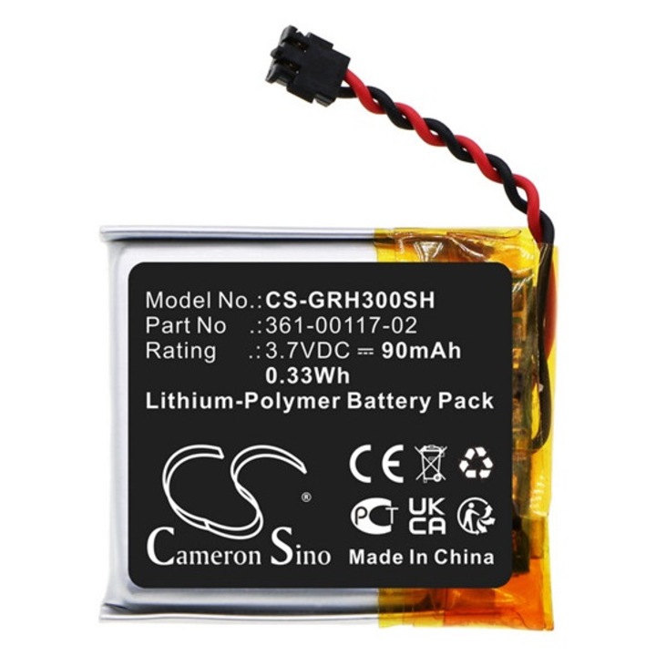 Cameron sino li-polymer akkumulátor, 3.7v, 90mAh, kompatibilis garmin 361-00117-02 -vel