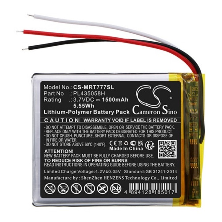 Cameron sino li-polymer akkumulátor, 3.7v, 1500mAh, kompatibilis roadmate pl435058h -vel