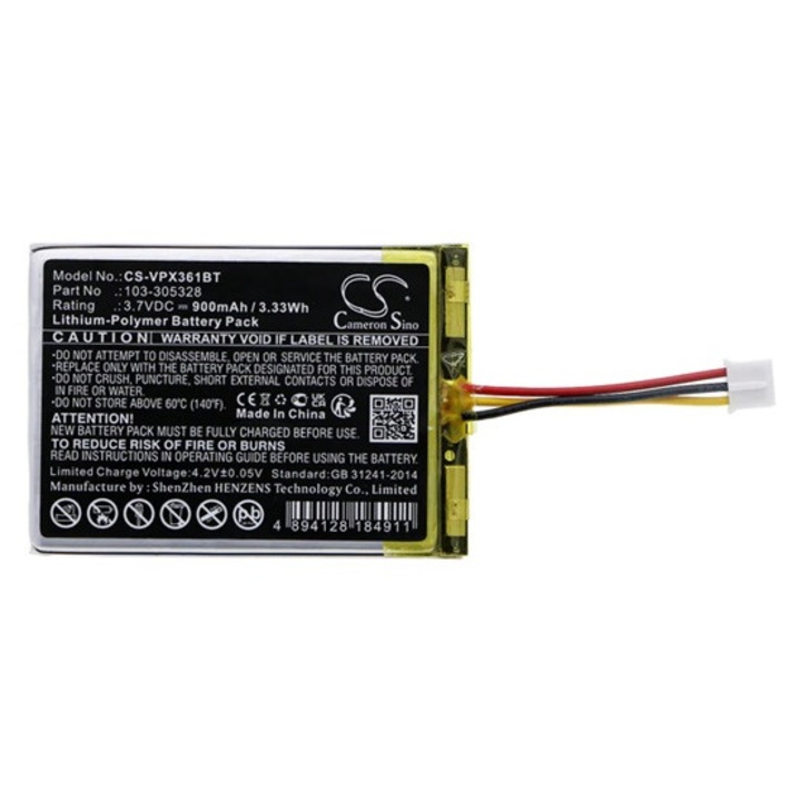 Cameron sino li-polymer akkumulátor, 3.7v, 900mAh, kompatibilis visonic 103-305328 -vel