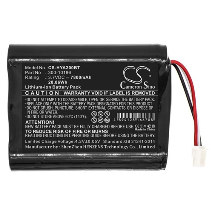 Cameron sino li-ion akkumulátor, 3.7v, 7800mAh, kompatibilis honeywell 300-10186 -vel