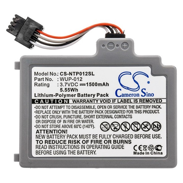 Cameron sino li-polymer akkumulátor, 3.7v, 1500mAh, kompatibilis nintendo wup-012 szürke-vel
