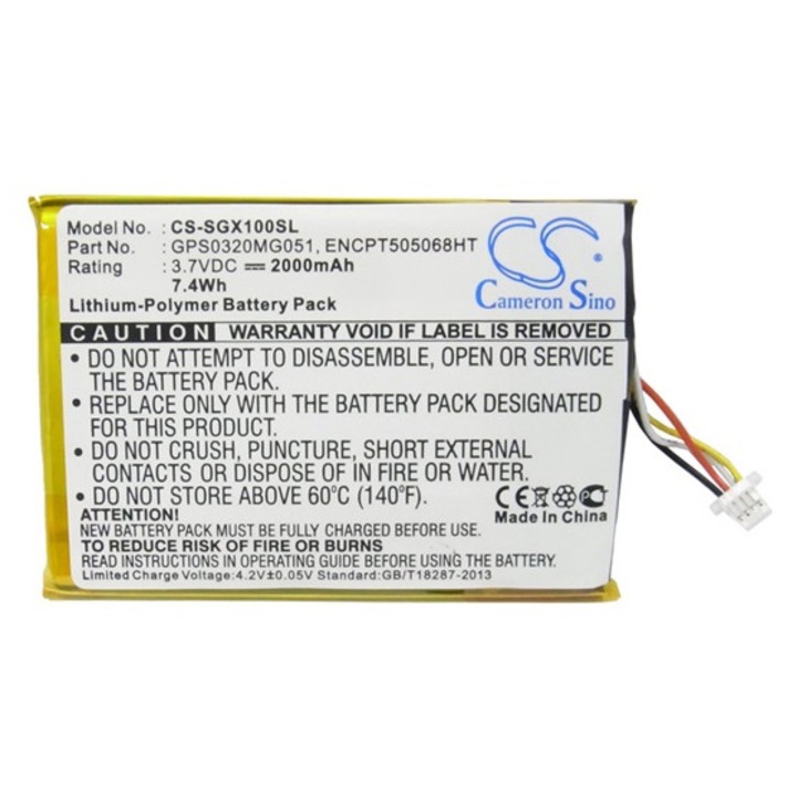 Cameron sino li-polymer akkumulátor, 3.7v, 2000mAh, kompatibilis skygolf encpt505068ht -vel