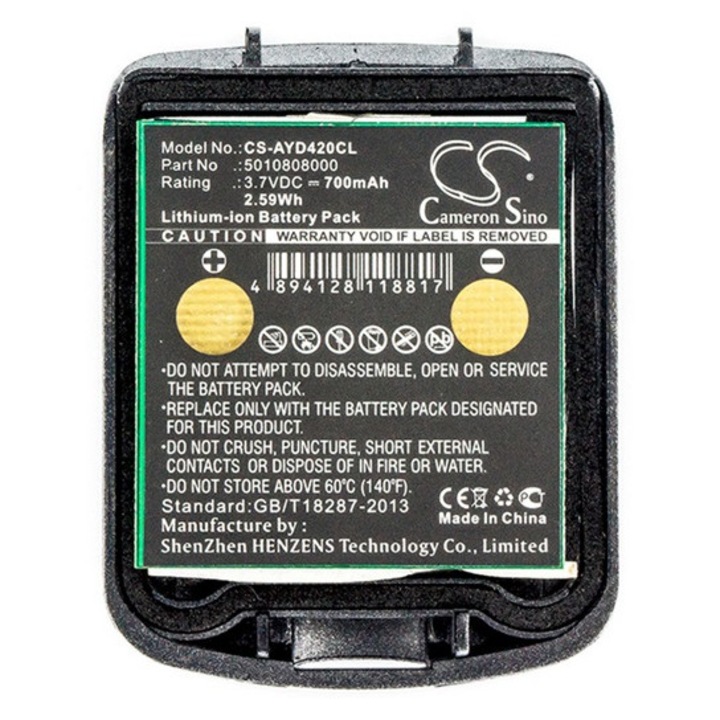 Cameron sino li-ion akkumulátor, 3.7v, 700mAh, kompatibilis tennovis 5010808000 ezüst-vel