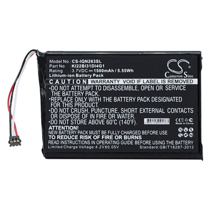 Cameron sino li-ion akkumulátor, 3.7v, 1500mAh, kompatibilis garmin ki22bi31di4g1 -vel