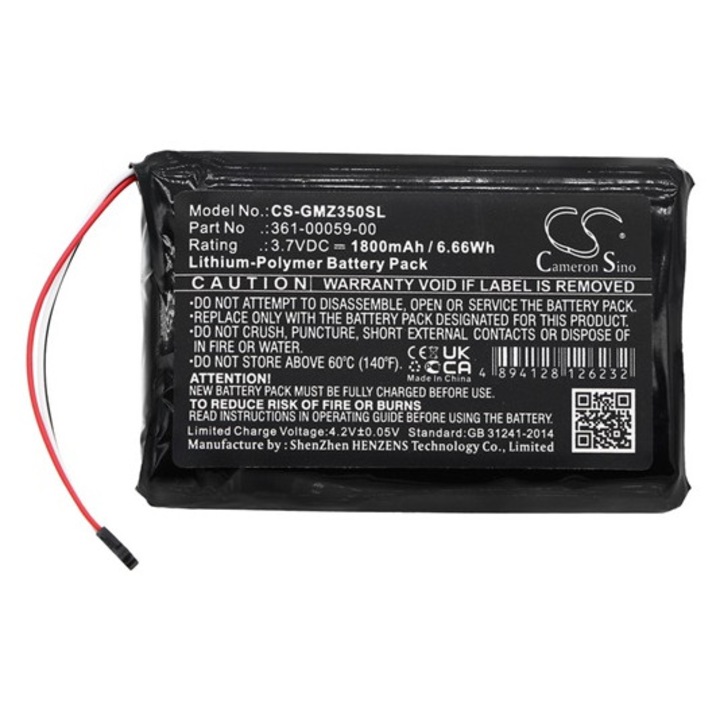 Cameron sino li-polymer akkumulátor, 3.7v, 1800mAh, kompatibilis garmin 361-00059-00 -vel
