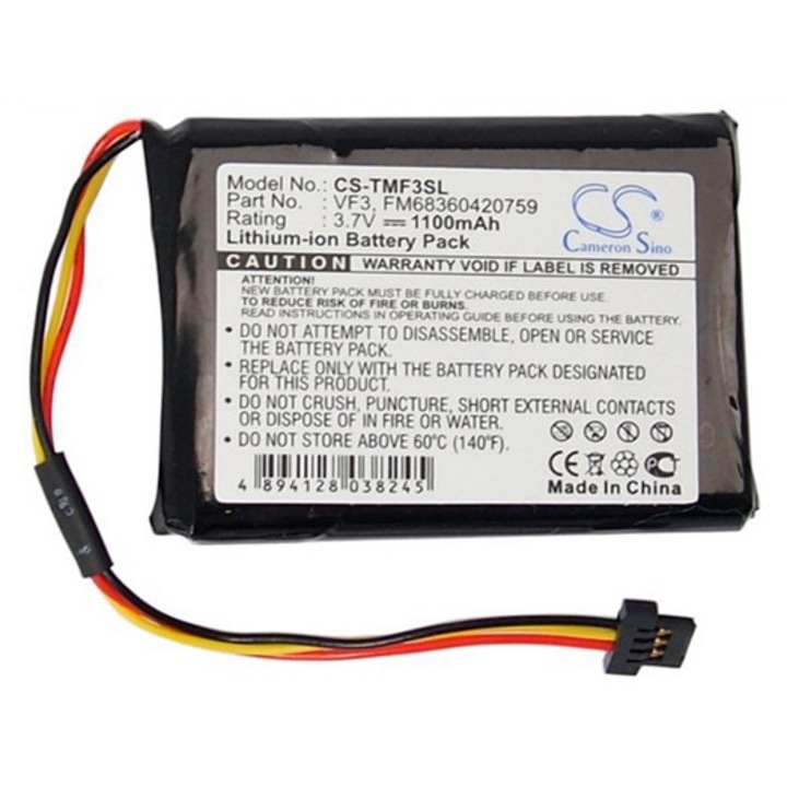 Cameron sino li-ion akkumulátor, 3.7v, 1100mAh, kompatibilis tomtom fm68360420759 -vel