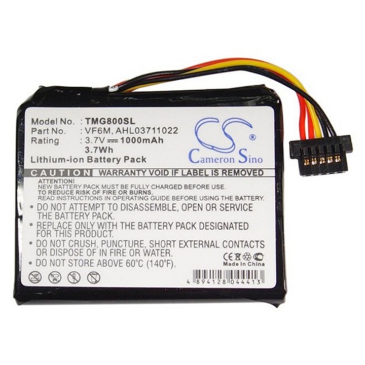 Cameron sino li-ion akkumulátor, 3.7v, 1000mAh, kompatibilis tomtom ahl03711022 -vel
