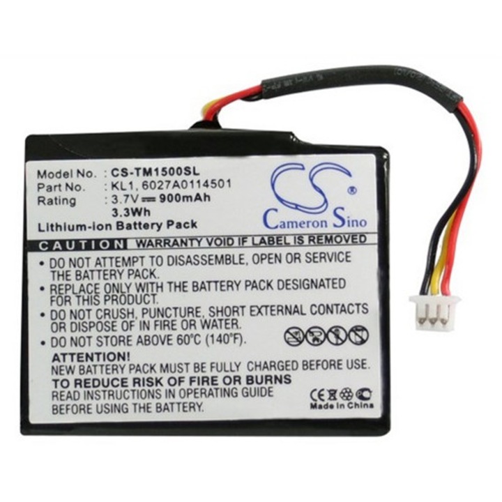 Cameron sino li-ion akkumulátor, 3.7v, 900mAh, kompatibilis tomtom 6027a0114501 -vel