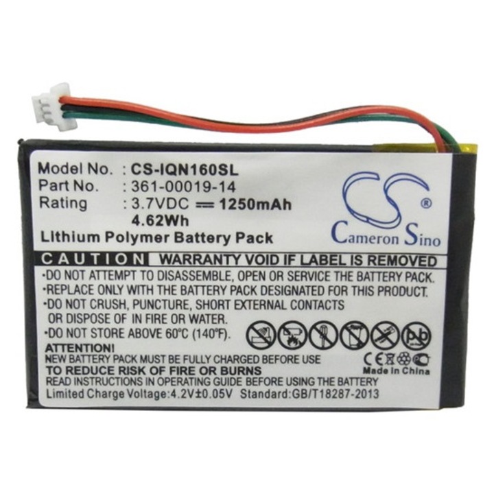 Cameron sino li-polymer akkumulátor, 3.7v, 1250mAh, kompatibilis garmin 361-00019-14 -vel