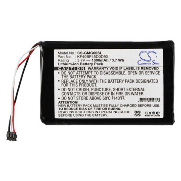 Cameron sino li-ion akkumulátor, 3.7v, 1000mAh, kompatibilis garmin kf40bf45d0d9x -vel