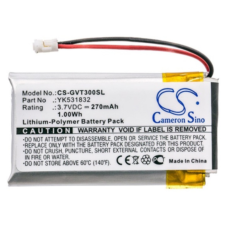Cameron sino li-polymer akkumulátor, 3.7v, 270mAh, kompatibilis golf buddy yk531832 -vel