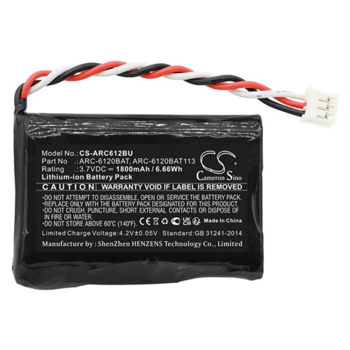 Cameron sino li-ion akkumulátor, 3.7v, 1800mAh, kompatibilis areca 91-6120ba-t021 -vel