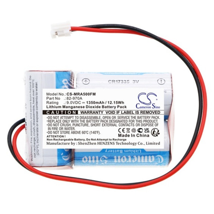 Cameron sino li-mno2 akkumulátor, 9, 0v, 1350mAh, kompatibilis kannda marine k82-1057 fehér-vel