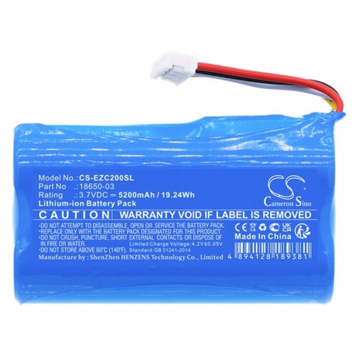 Cameron sino li-ion akkumulátor, 3, 7v, 5200mAh, kompatibilis ezviz 18650-03 -vel
