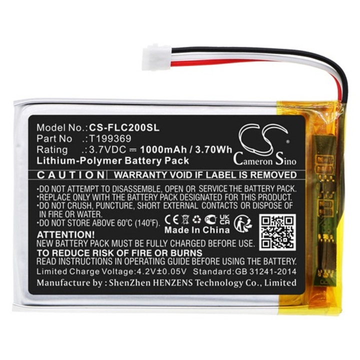 Cameron sino li-polymer akkumulátor, 3.7v, 1000mAh, kompatibilis flir t199369 -vel
