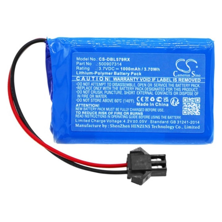 Cameron sino li-polymer akkumulátor, 3, 7v, 1000mAh, kompatibilis carson 500907314 kék-vel
