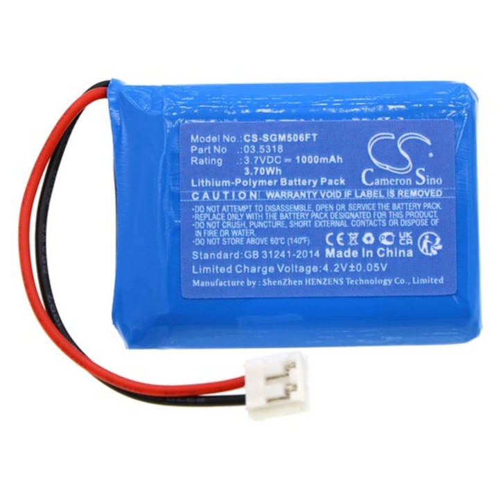 Cameron sino li-polymer akkumulátor, 3, 7v, 1000mAh, kompatibilis scangrip 03.5318 kék-vel