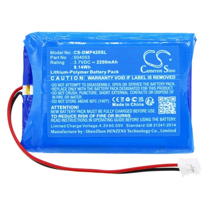 Cameron sino li-polymer akkumulátor, 3, 7v, 2200mAh, kompatibilis drager 2450-3004 kék-vel