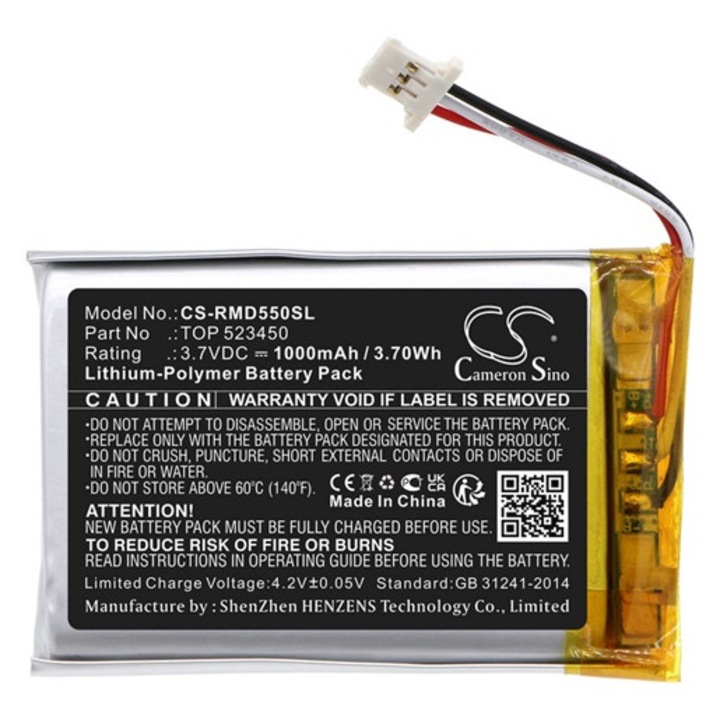 Cameron sino li-polymer akkumulátor, 3, 7v, 1000mAh, kompatibilis rand mcnally top523450 -vel
