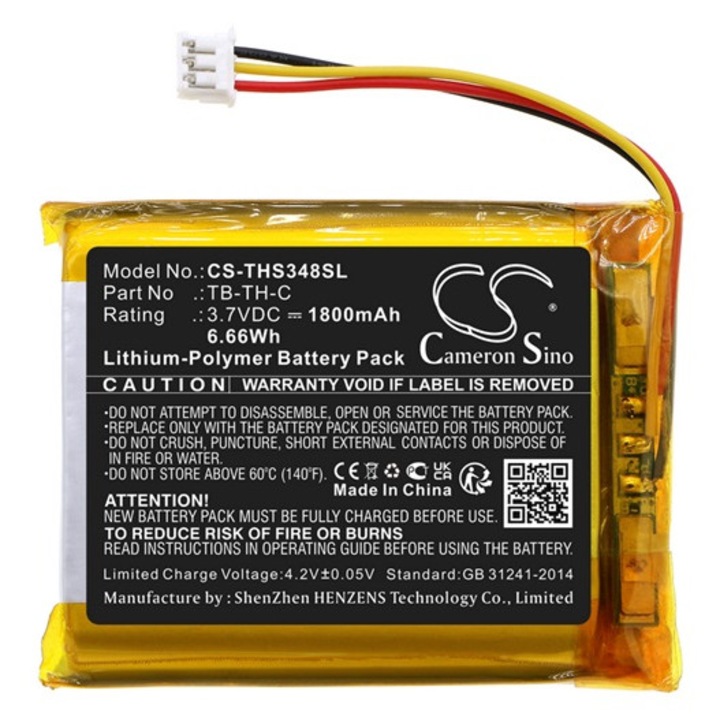Cameron sino li-polymer akkumulátor, 3, 7v, 1800mAh, kompatibilis therabody tb-th-c -vel