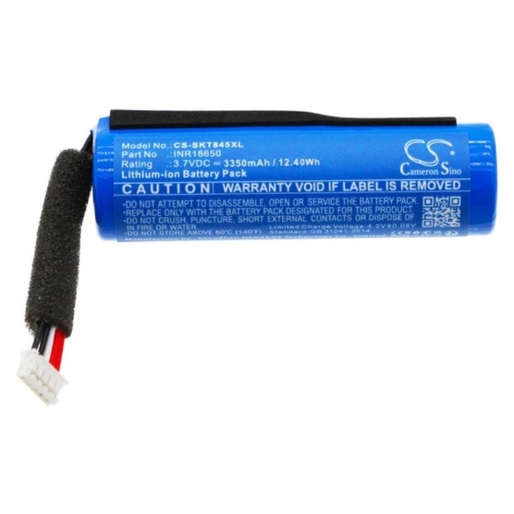 Cameron sino li-ion akkumulátor, 3, 7v, 3350mAh, kompatibilis skullcandy inr18650 kék-vel