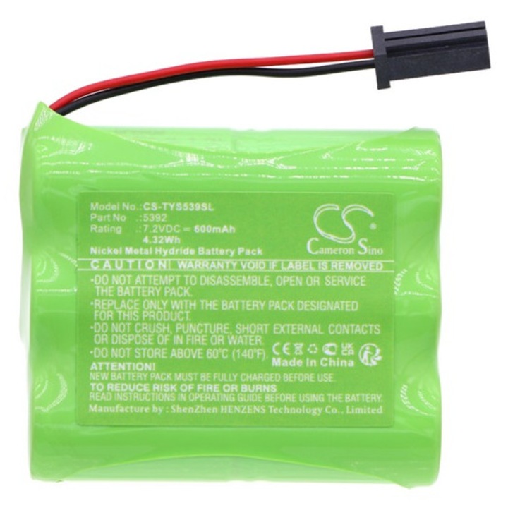 Cameron sino ni-mh akkumulátor, 7, 2v, 600mAh, kompatibilis toyota 5392 zöld-vel
