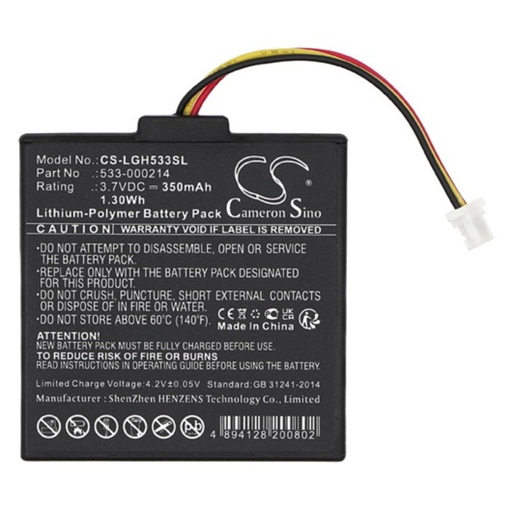 Cameron sino li-polymer akkumulátor, 3, 7v, 350mAh, kompatibilis logitech 533-000214 -vel