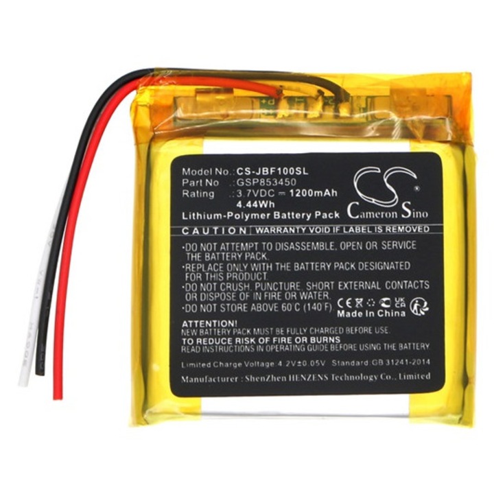 Cameron sino li-polymer akkumulátor, 3.7v, 1200mAh, kompatibilis jbl gsp853450 -vel